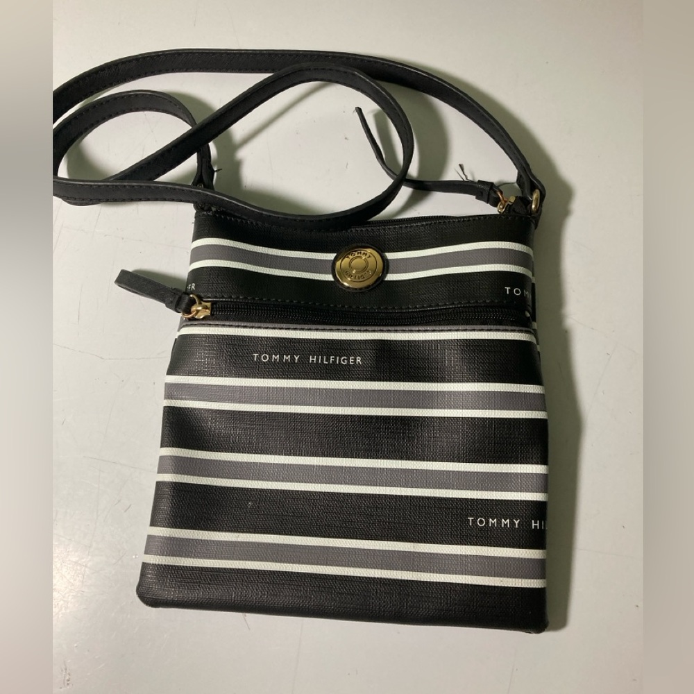 Tommy Hilfiger Black and Gray Striped Accessory